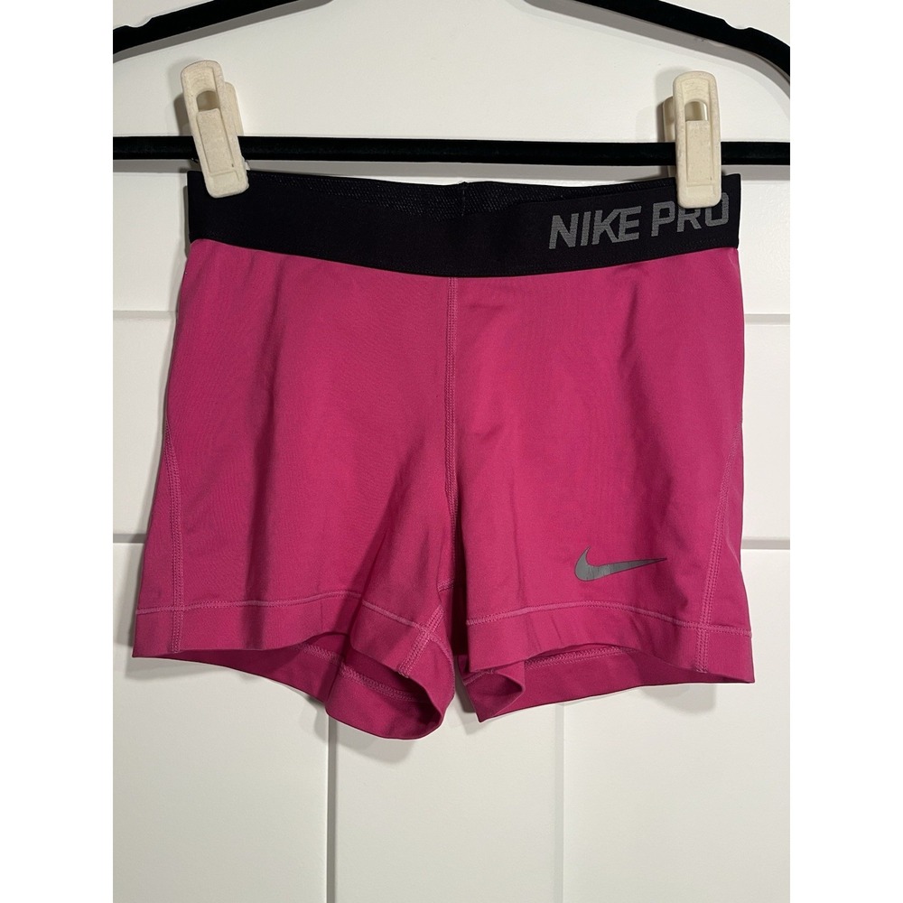 Nike Pro Womens Small 3" Compression Shorts Magenta Black Dri-FIT 589364-670
